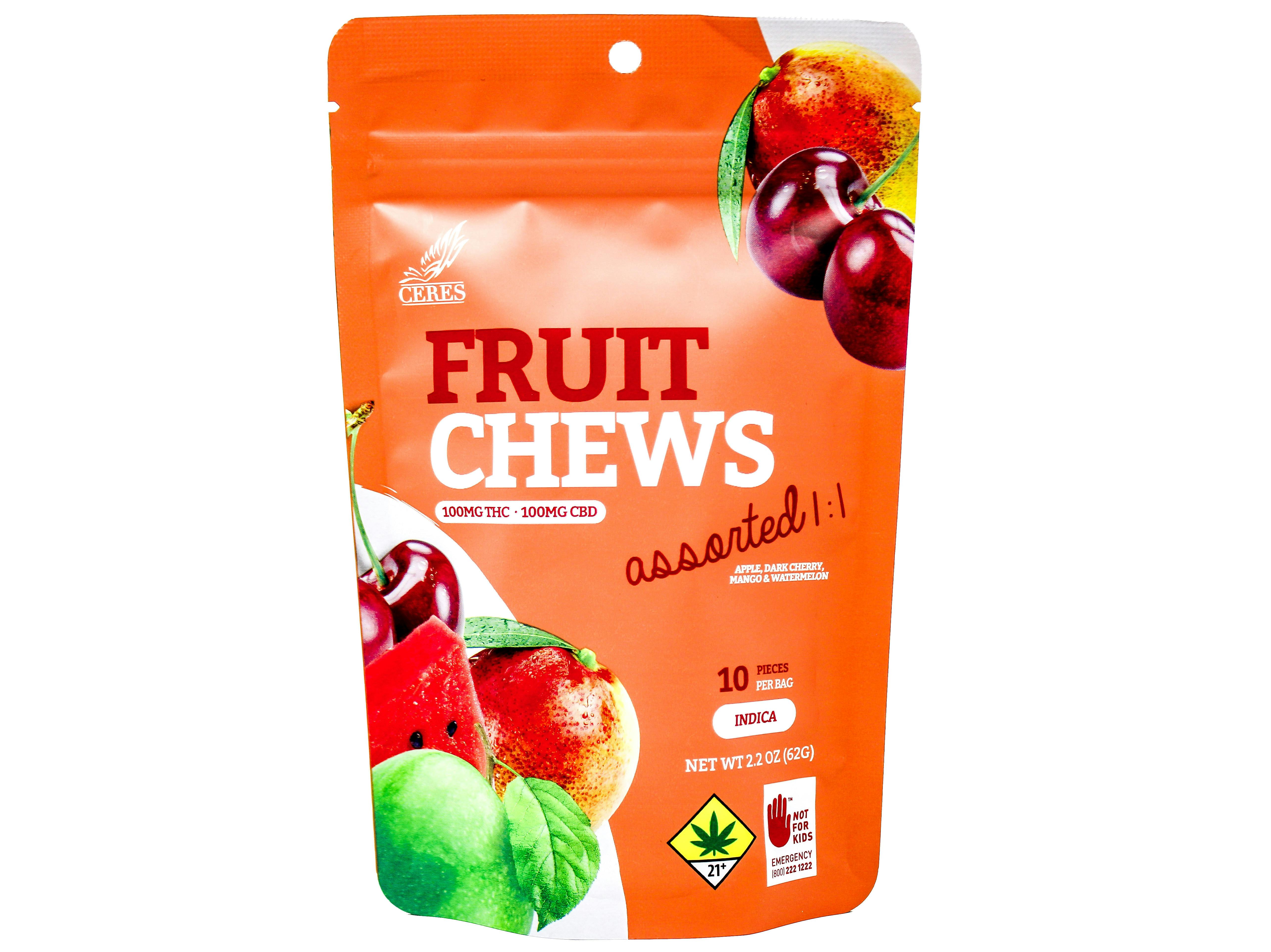 CER Assorted Fruit Chews Indica 1:1 200mg 25572 AOF | Gummies | 10pk | 10mg
