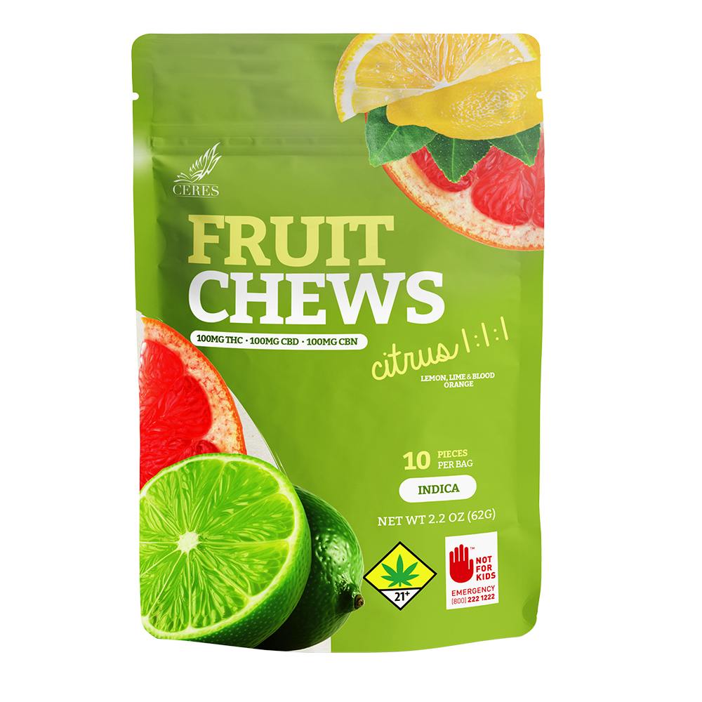 1:1:1 Citrus Fruit Chews | Gummies | 10pk | 10mg/ea