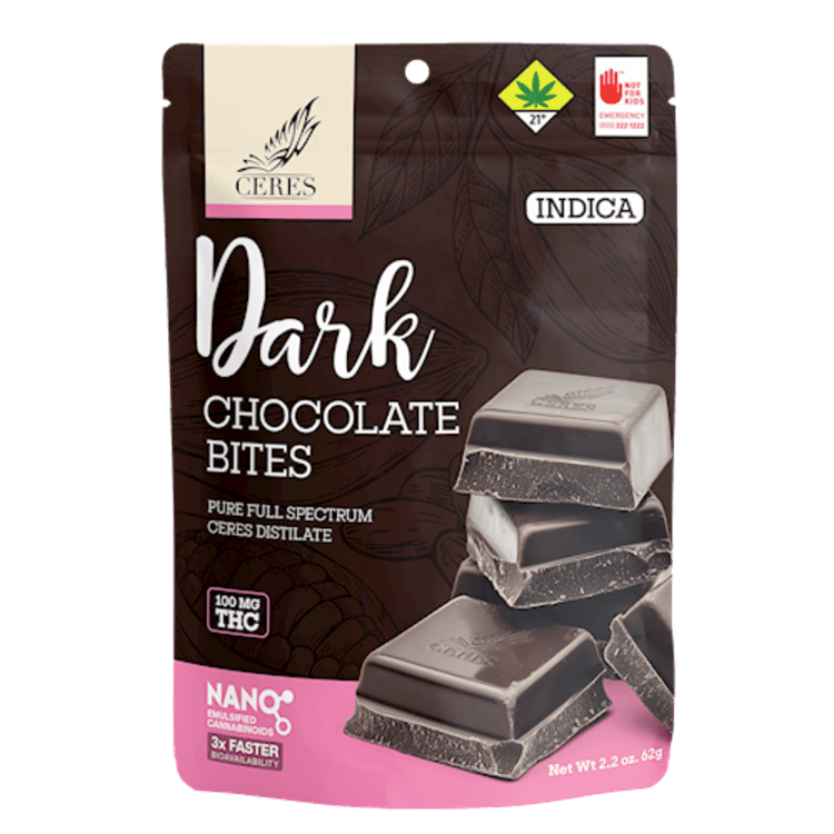 Ceres Dark Chocolate Indica | Chocolates | 10pk | 10mg/ea at High 5 Cannabis