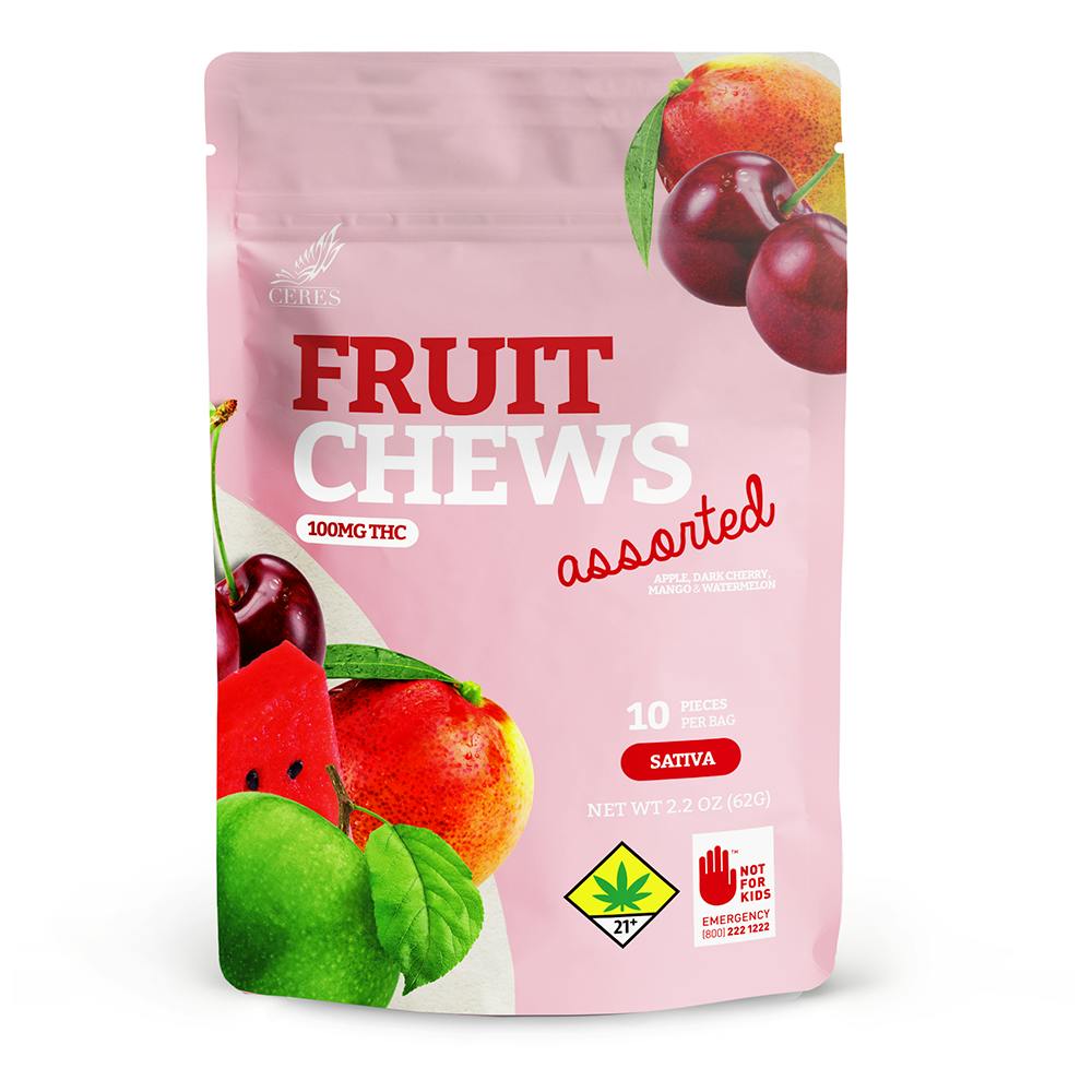 Assorted Sativa Fruit Chews | Gummies | 10pk | 10mg/ea