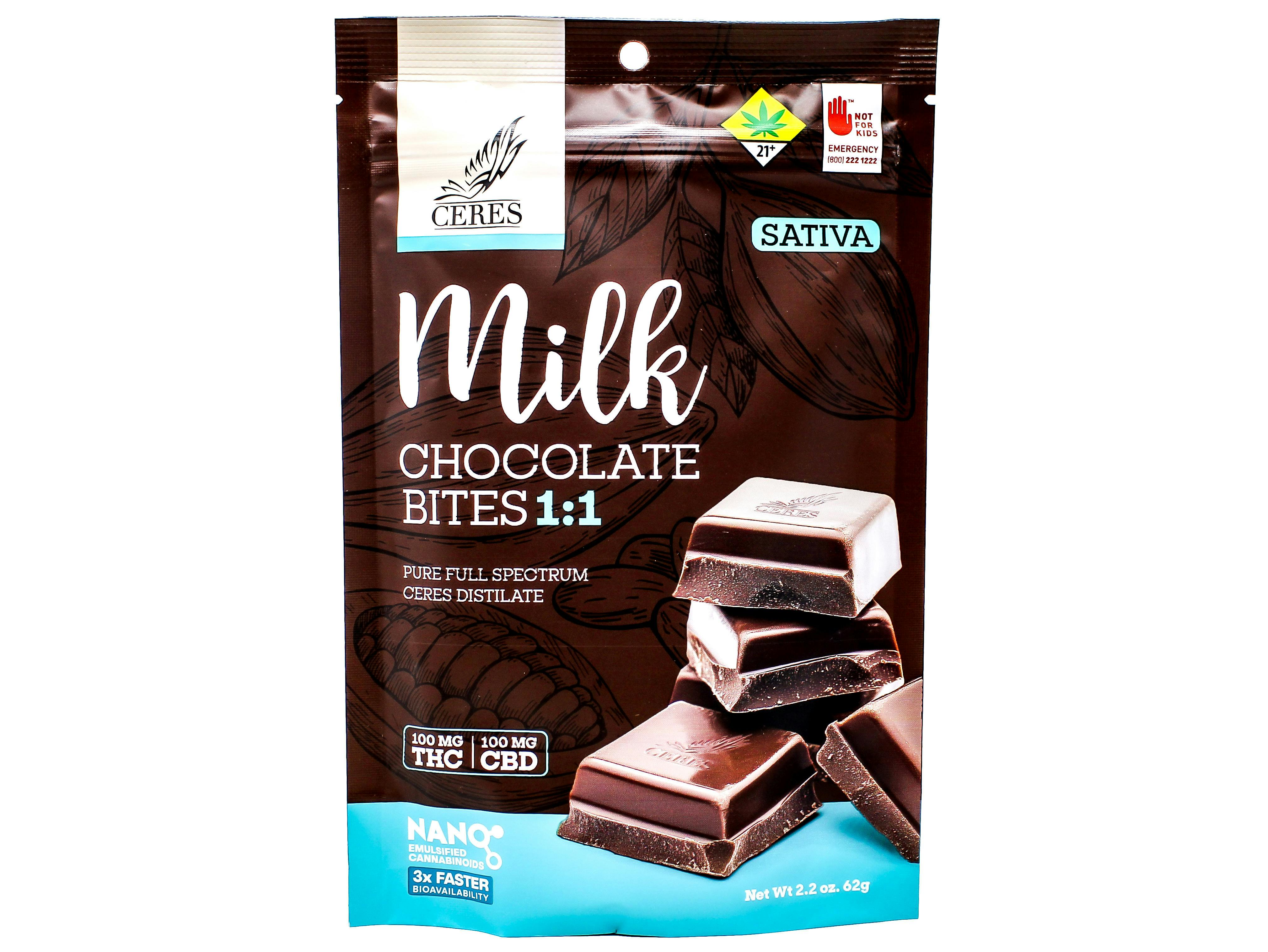 CER Milk Chocolate Bites Sativa 1:1 200mg 6031492263 SW_ED1|R75 | Chocolate