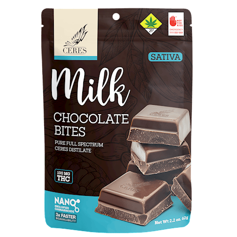 CERES CHOCOLATE BITES - SATIVA MILK CHOC. - | Chocolates | 10pk | 10mg/ea
