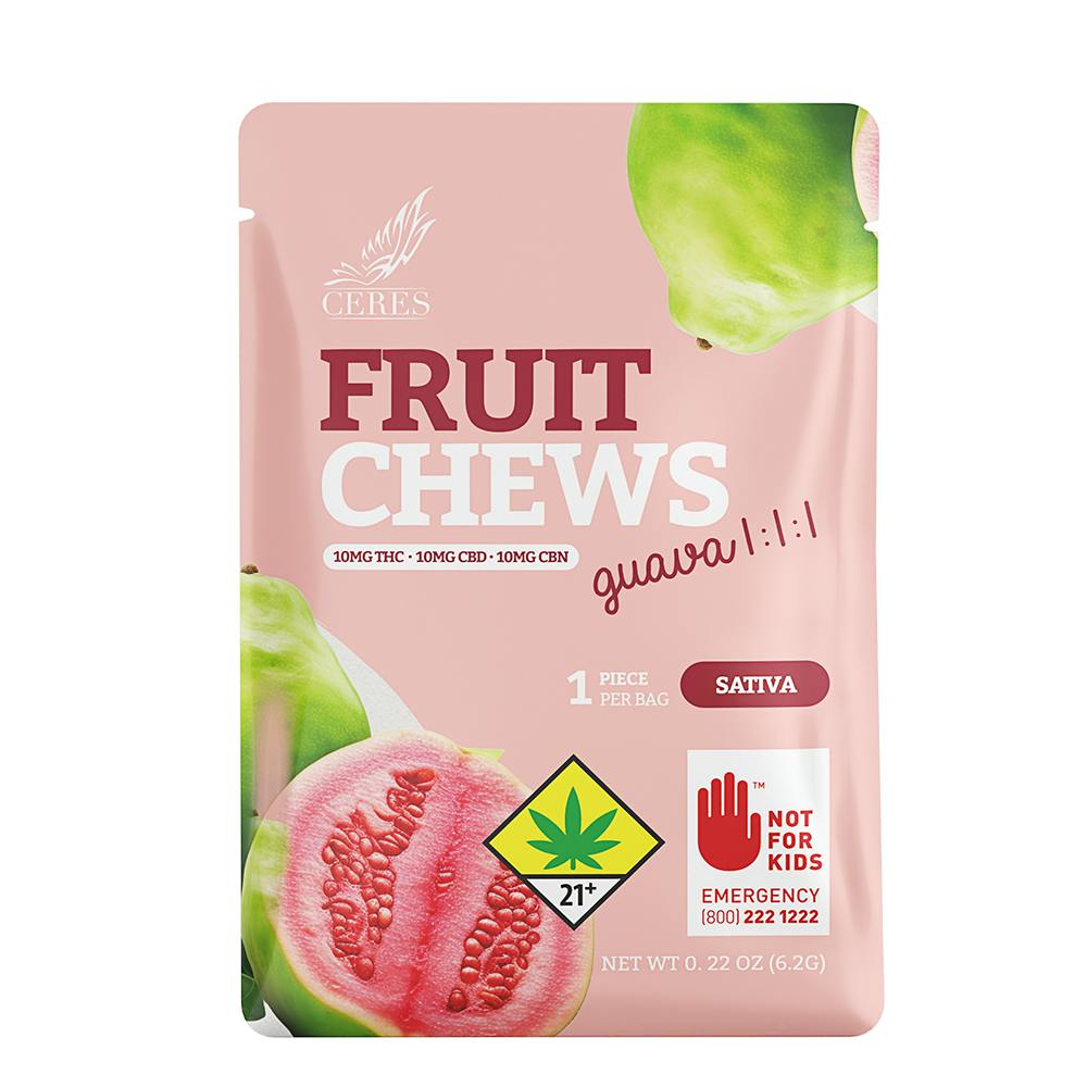 Guava Fruit Chews 1:1:1 (Sativa) | Gummies | 10mg/ea