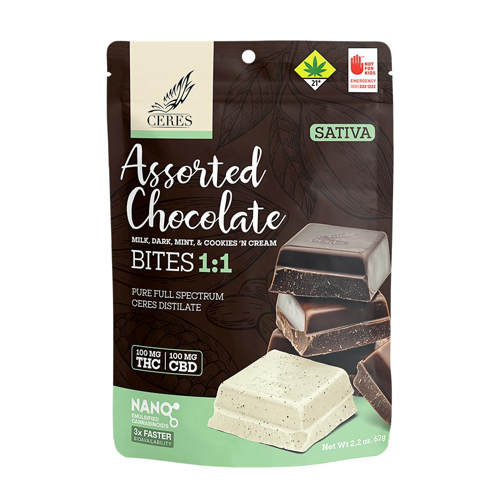 1:1 Assorted - Sativa [] (100mg CBD/100mg THC) | Chocolates | 10pk | 10mg/e