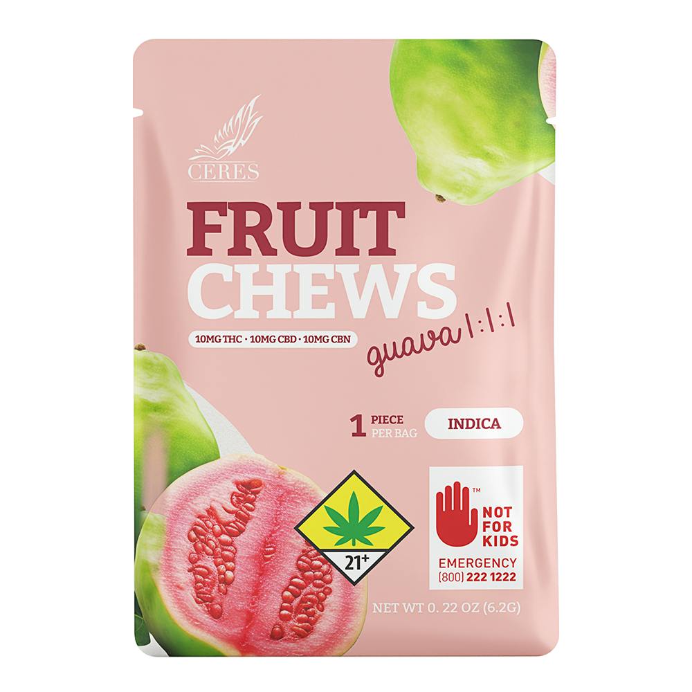 Guava Fruit Chews 1:1:1 (Indica) | Gummies | 10mg/ea