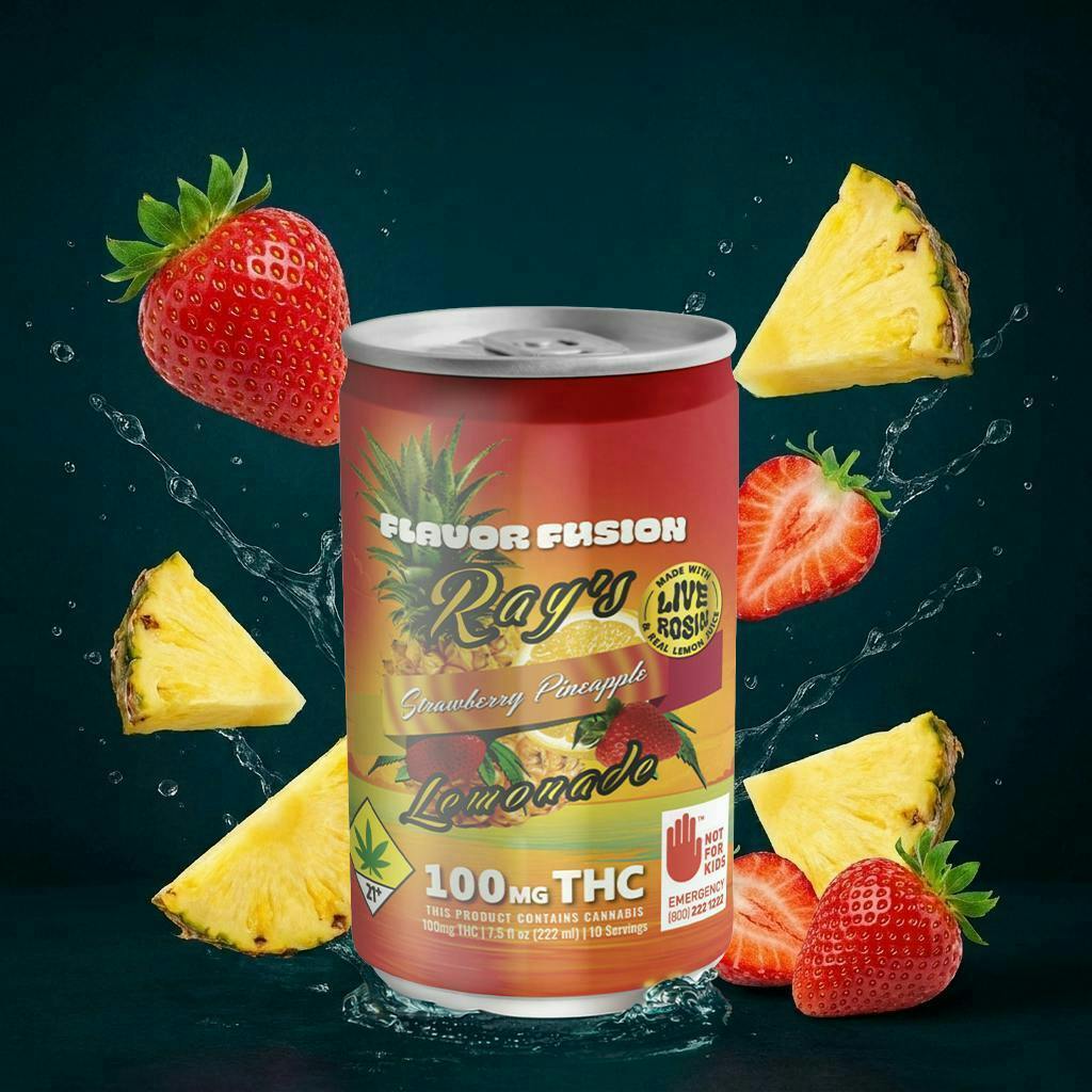Ray's Lemonade | Strawberry Pineapple | Carbonated | 100mg | 7.5 fl oz