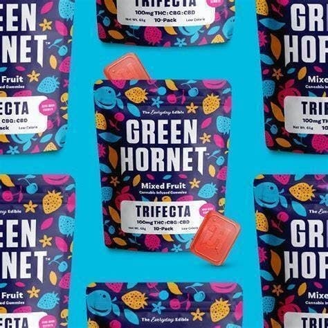 Green Hornet | Mixed Fruit Trifecta 1:1:1 Gummies | 100mg | 10ct | 10mg/ea