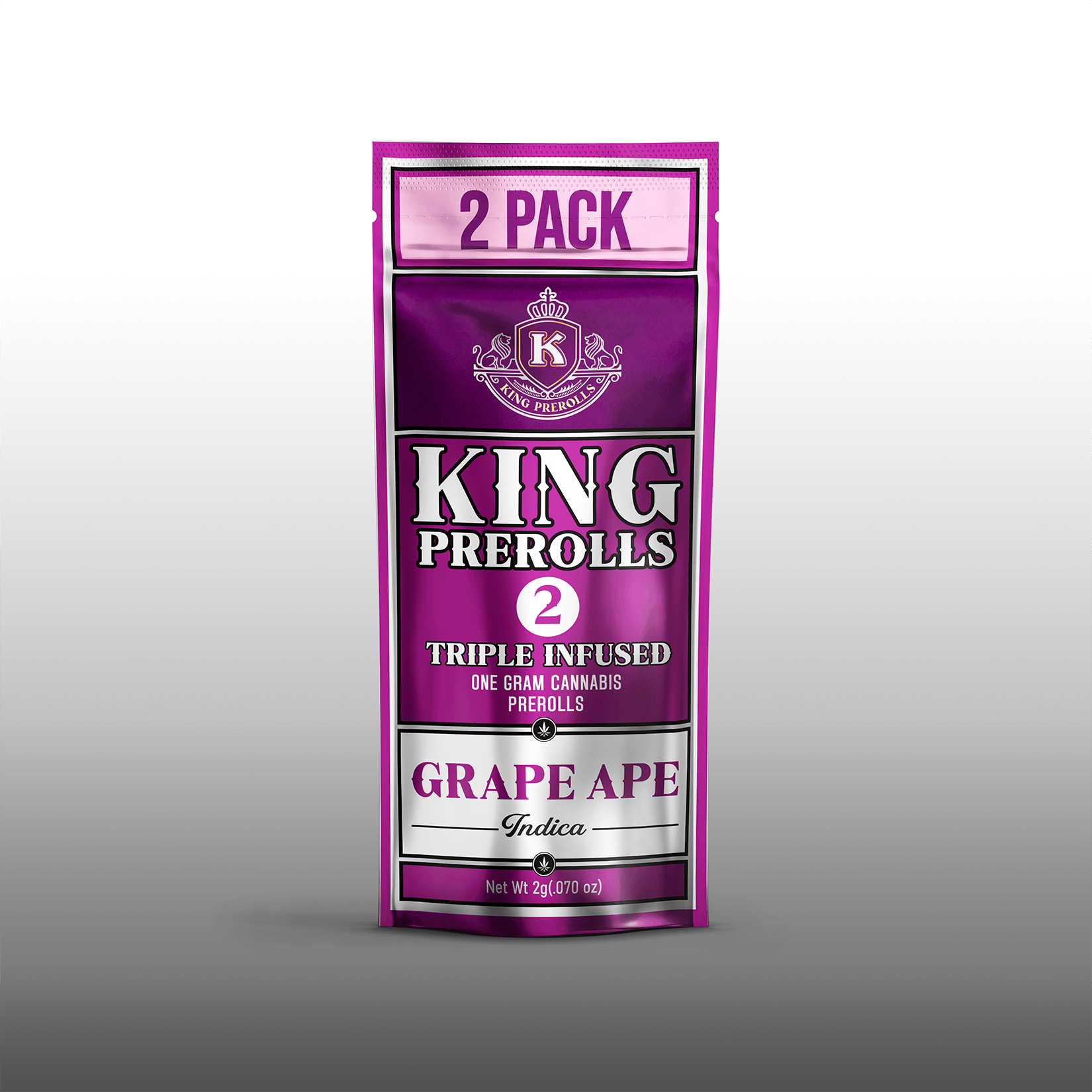 Kings Triple Infused 2g Preroll Pack - Grape Ape