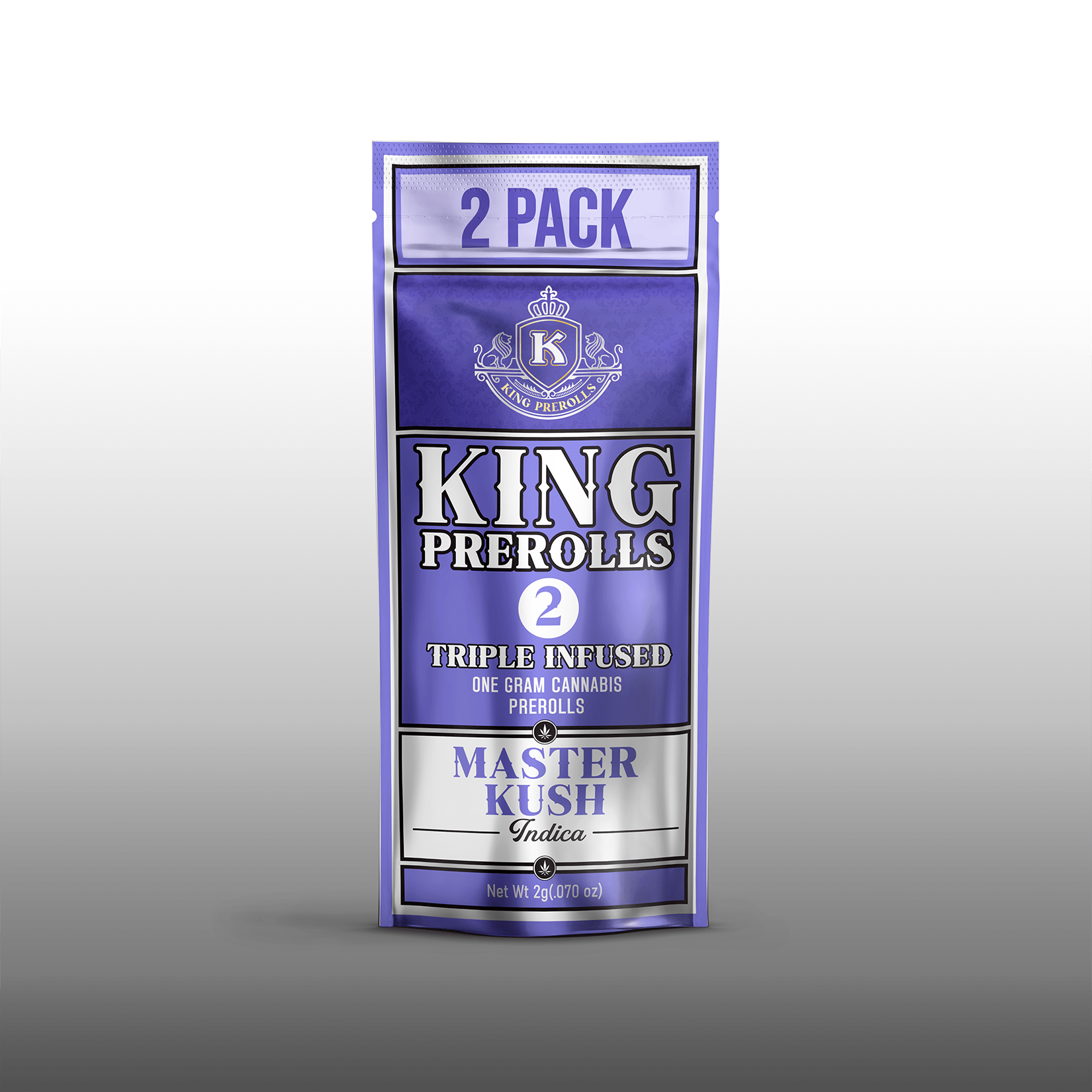 Kings Triple Infused 2g Preroll Pack - Master Kush