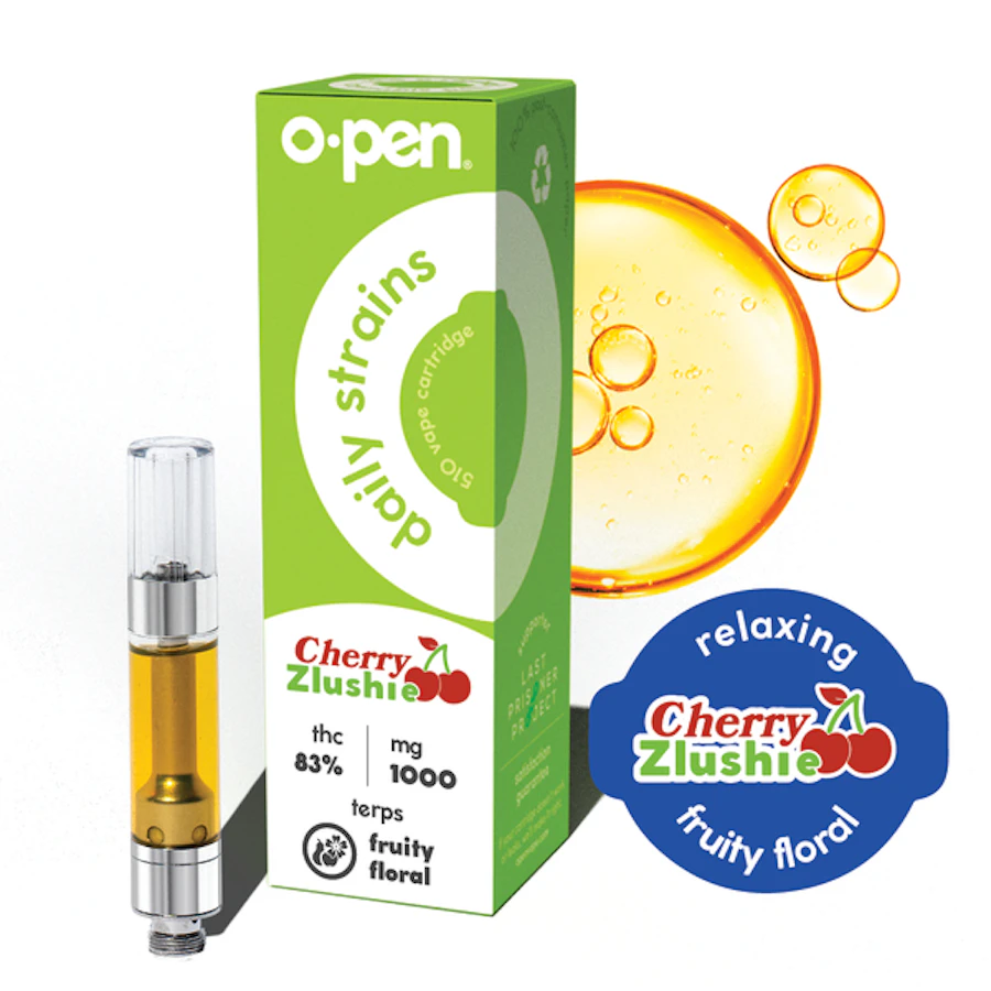 O.pen | Relaxing Cherry Zlushie | Daily Strains Cartridge | 1g — cartridge listed on the Herbs 4 You menu