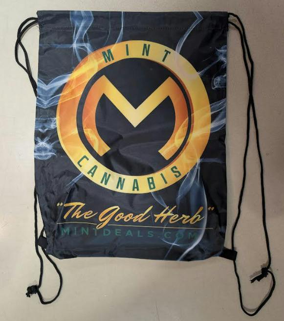Black Drawstring Bag | Apparel at Mint Cannabis - Bonita Springs