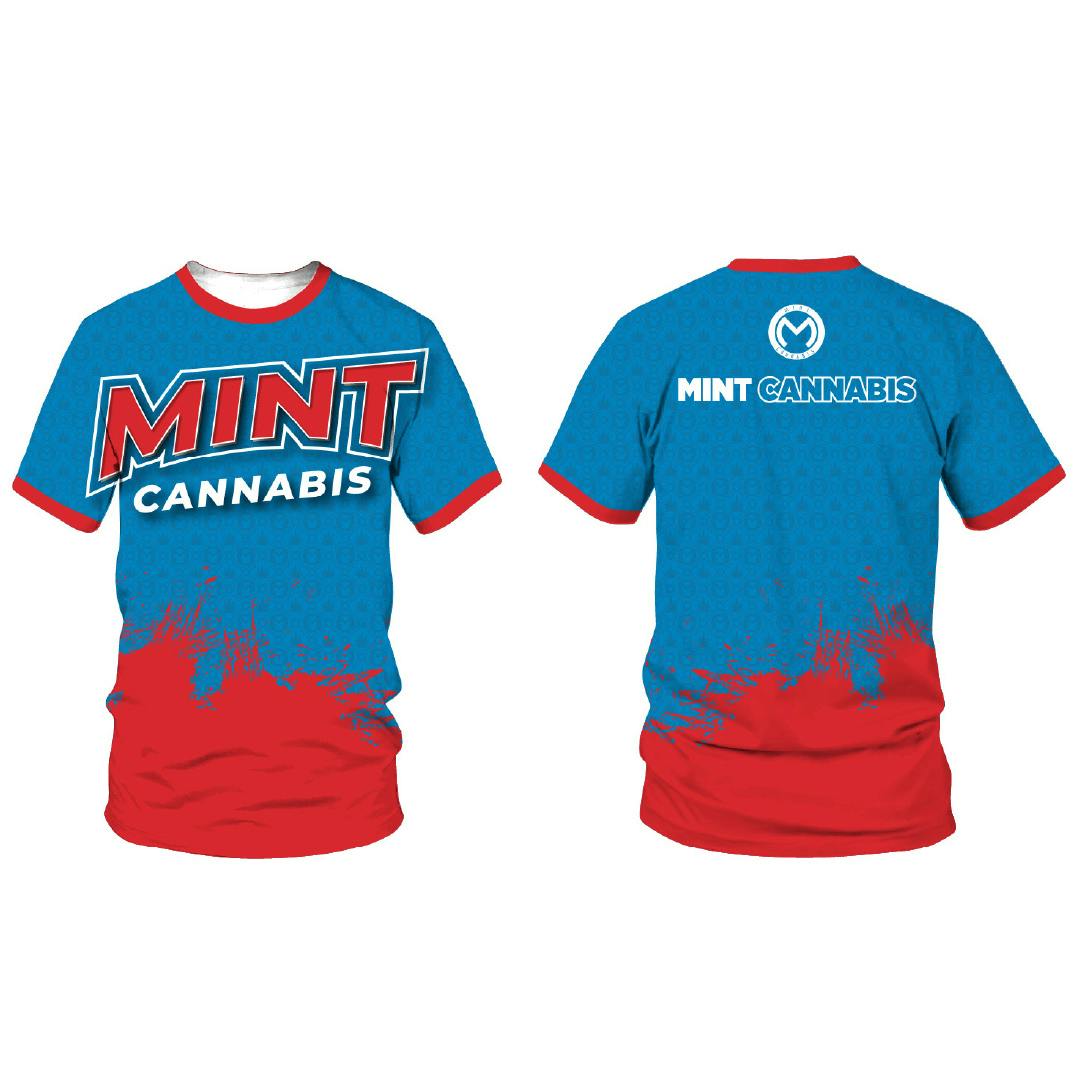 Sublimation Tshirt - Red/Blue - M | Apparel | Shirts at Mint Cannabis - St Augustine