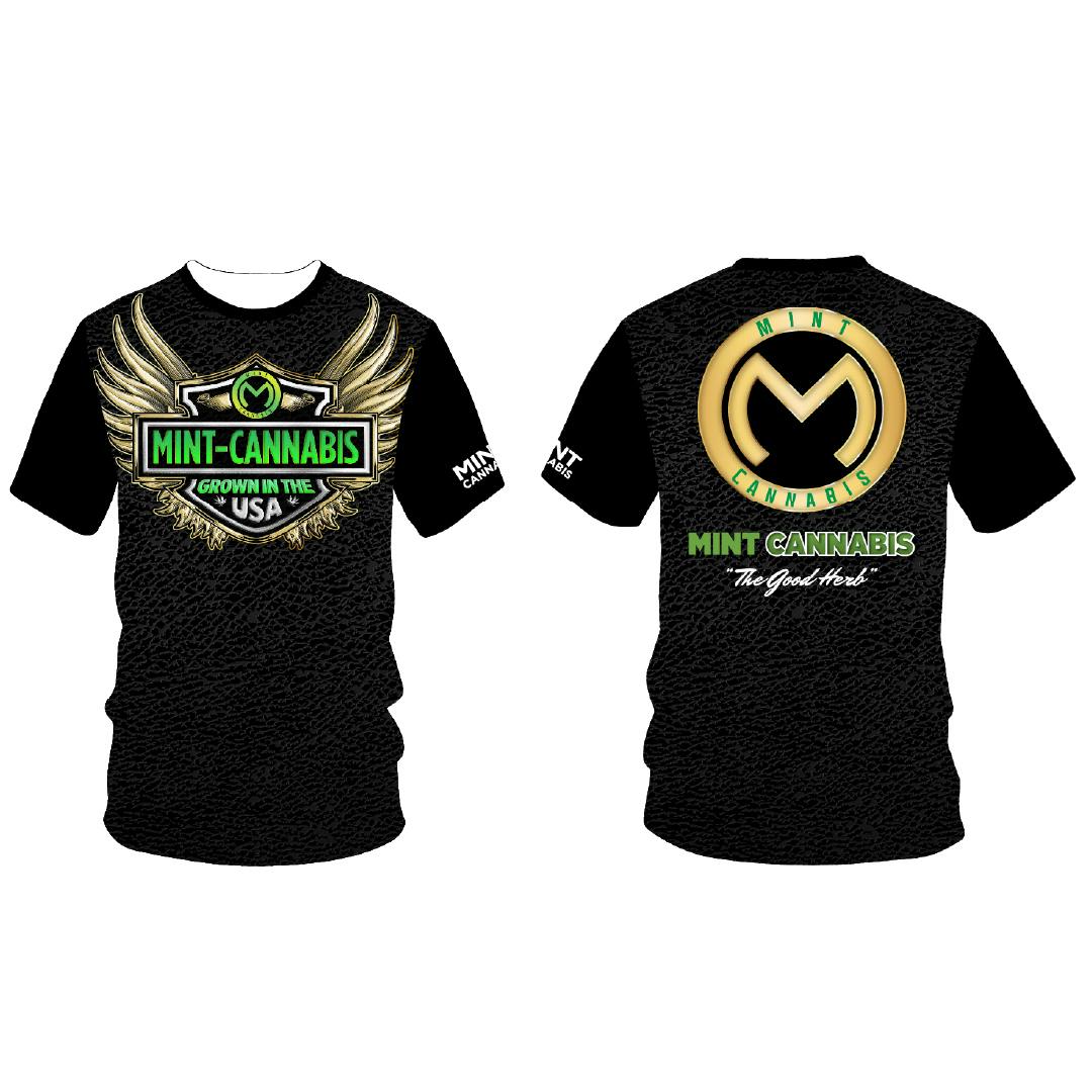 Sublimation Tshirt - HD Black Wings - M | Apparel at Mint Cannabis - St Augustine