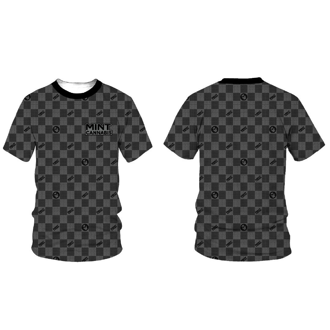 Mint Cannabis - Sublimation Tshirt - Checkerboard (Black/Charcoal) | Appare