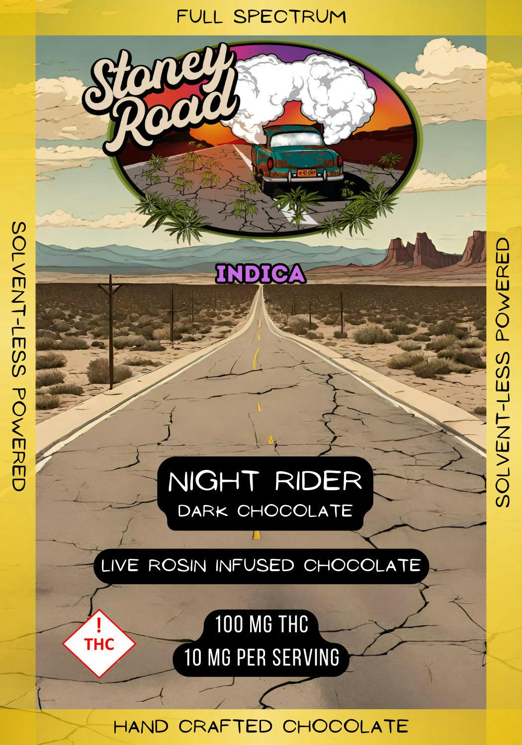 Night Rider Chocolate Bar | Chocolates | 10pk | 10mg/ea