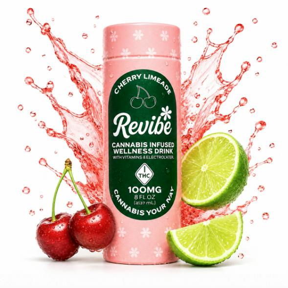 Cherry Limeade | Non-carbonated | 100mg | 8fl oz at Klutch Cannabis Dispensary Canton