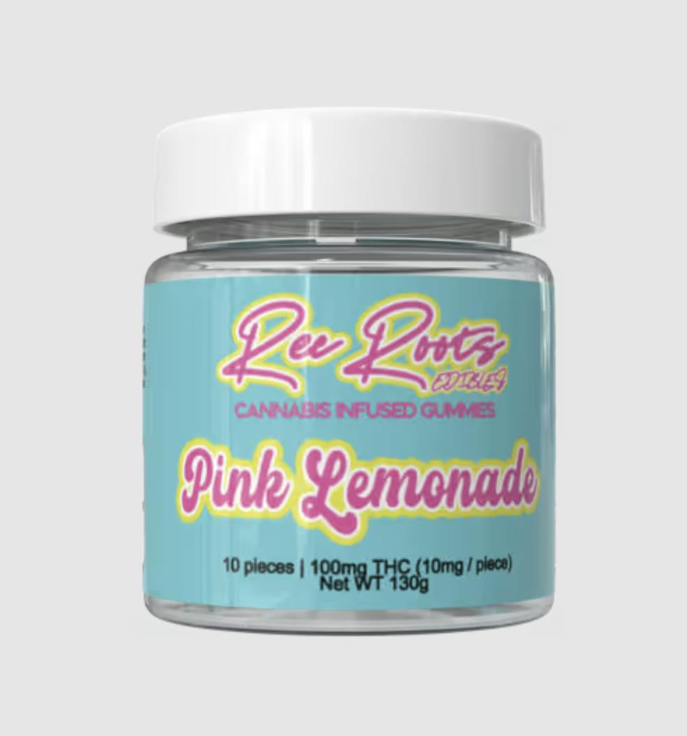 Rec Roots | Pink Lemonade Gummies | 100mg | 10ct | 10mg/ea