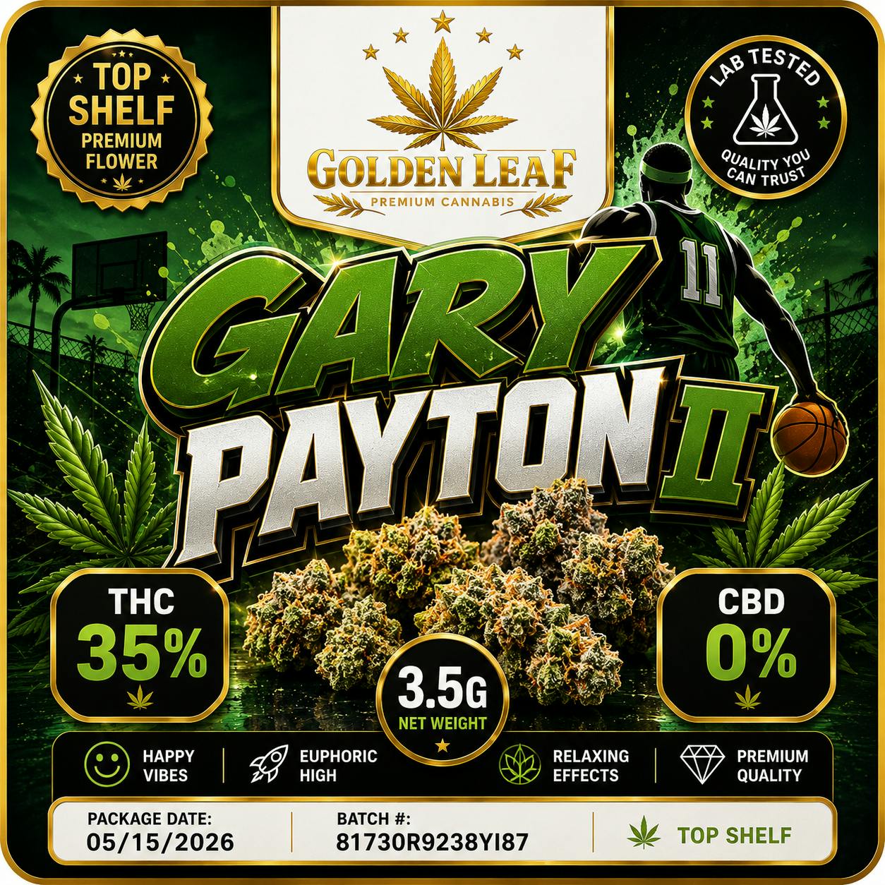 Gary Payton II Top Shelf | NEW DROP ! | 3.5g ( 1/8 oz ) - Golden Leaf