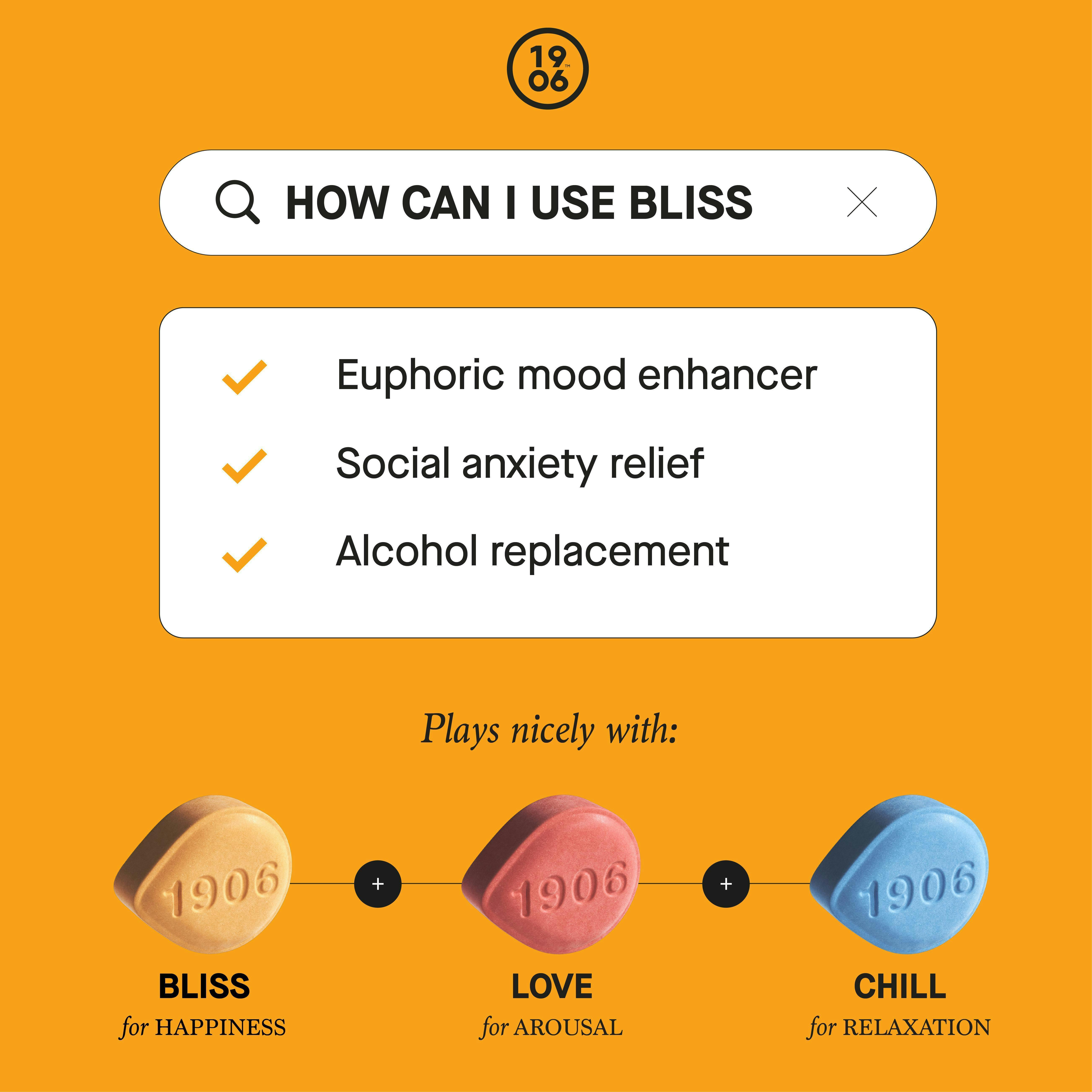 1906 New Highs | Bliss 1:1 THC:CBD Pill | 200mg | 20ct | 10mg/ea by 1906 New Highs