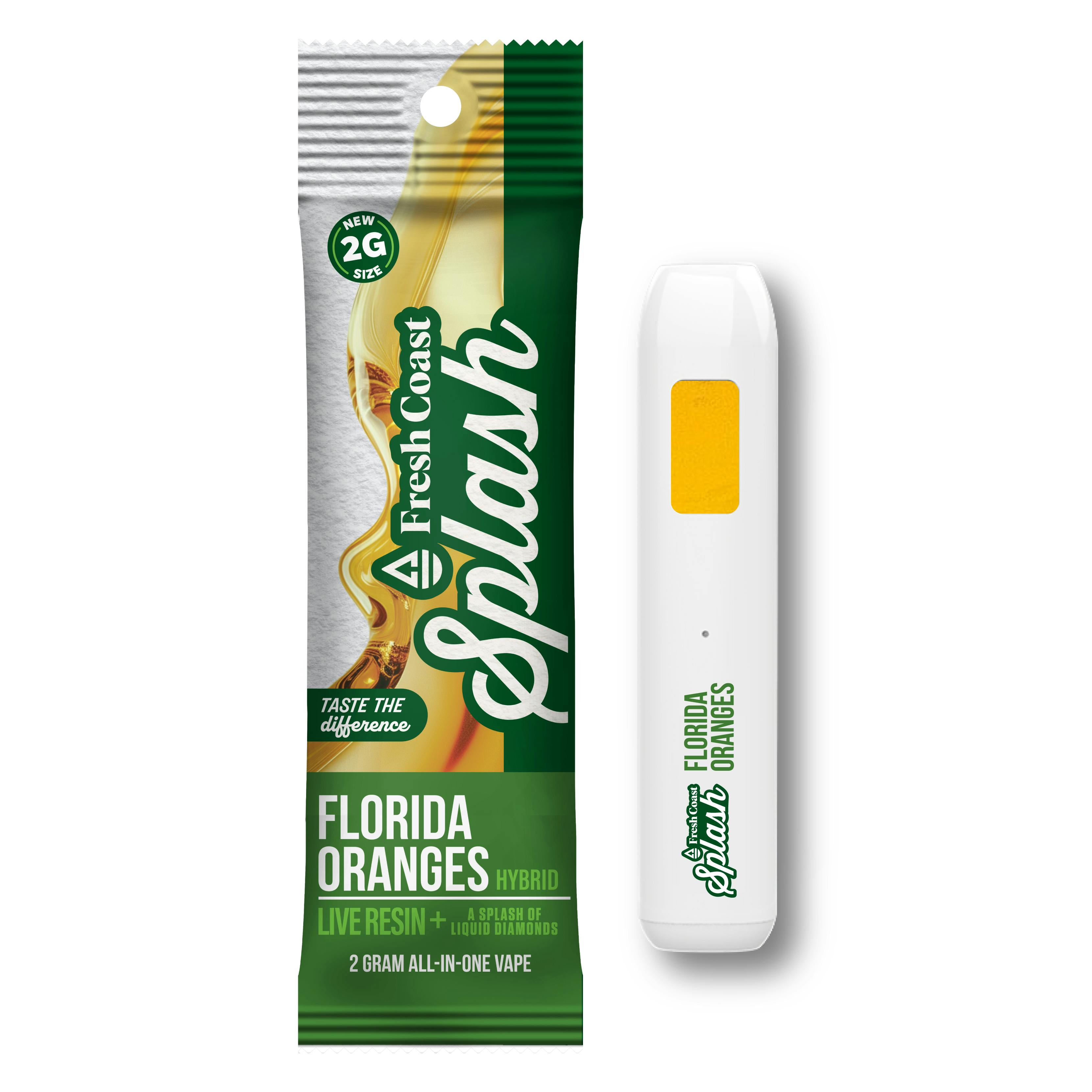 Splash | Florida Oranges | Live Resin Disposable | 2g by Fresh Coast