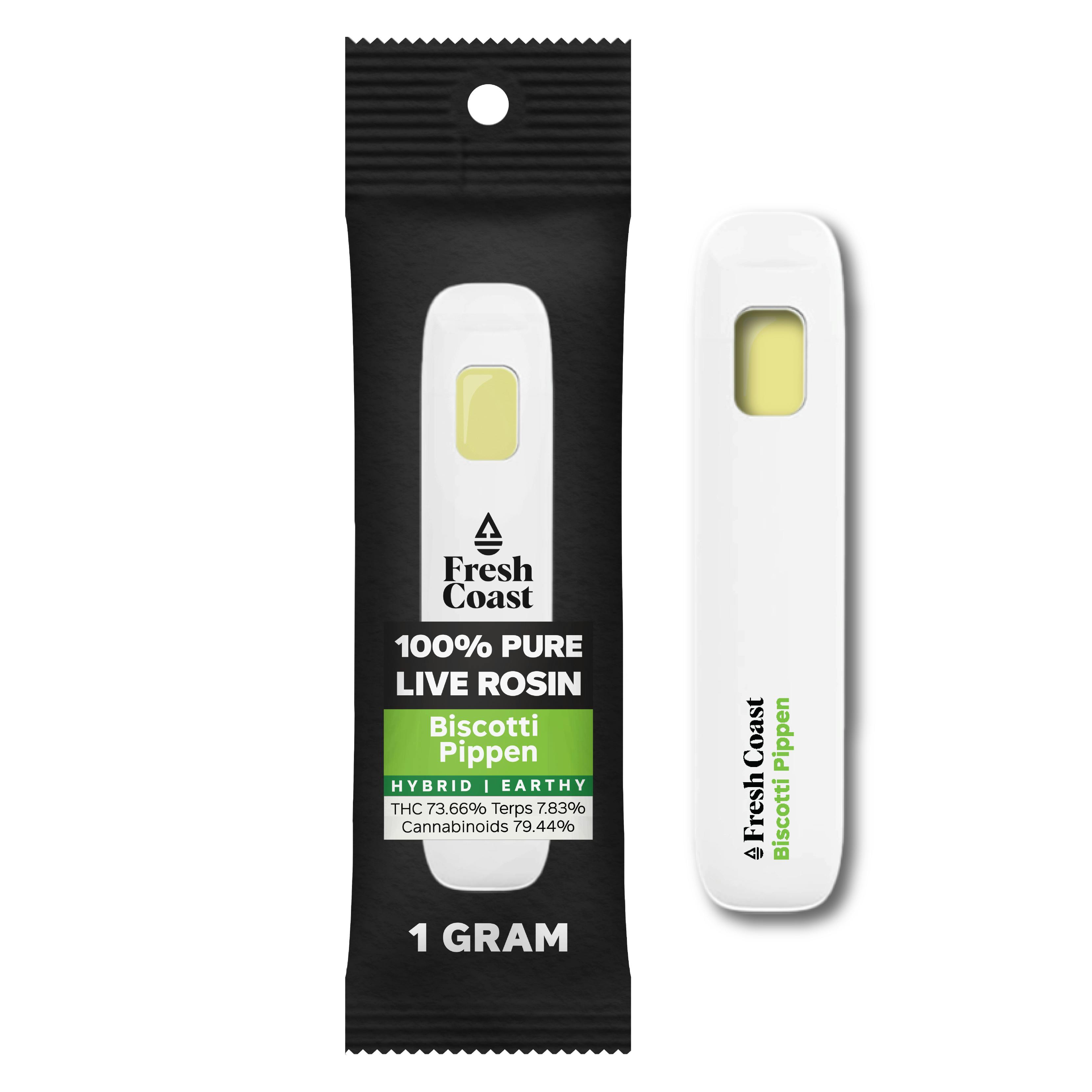 Fresh Coast | Biscotti Pippen | 100% Pure Live Rosin 1G Disposable | Hybrid by Fresh Coast