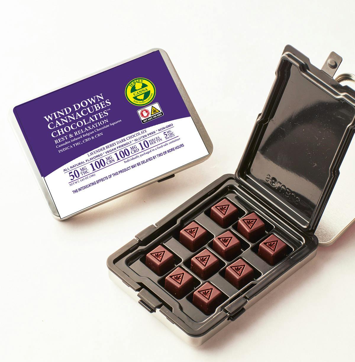 WindDown Dark Chocolate CannaCubes | Chocolates | 10pk | 5mg/ea