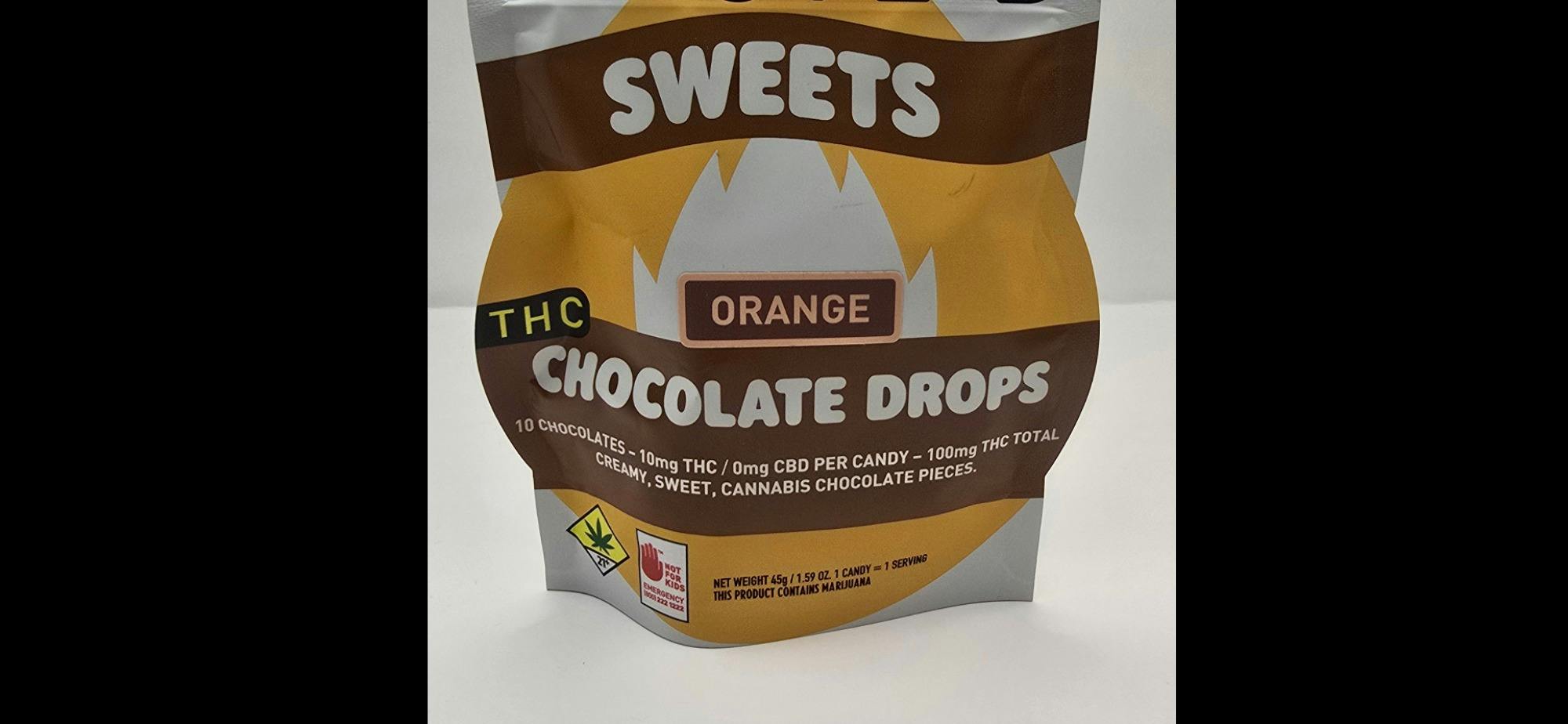Orange Chocolate Drops | Chocolates | 10pk | 10mg/ea