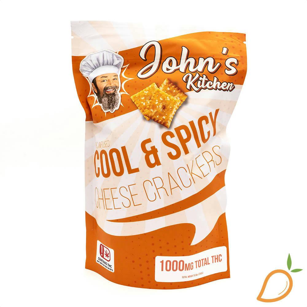 1000mg Cool & Spicy Cheese Crackers John's Kitchen | Baked Goods | 1000mg/e
