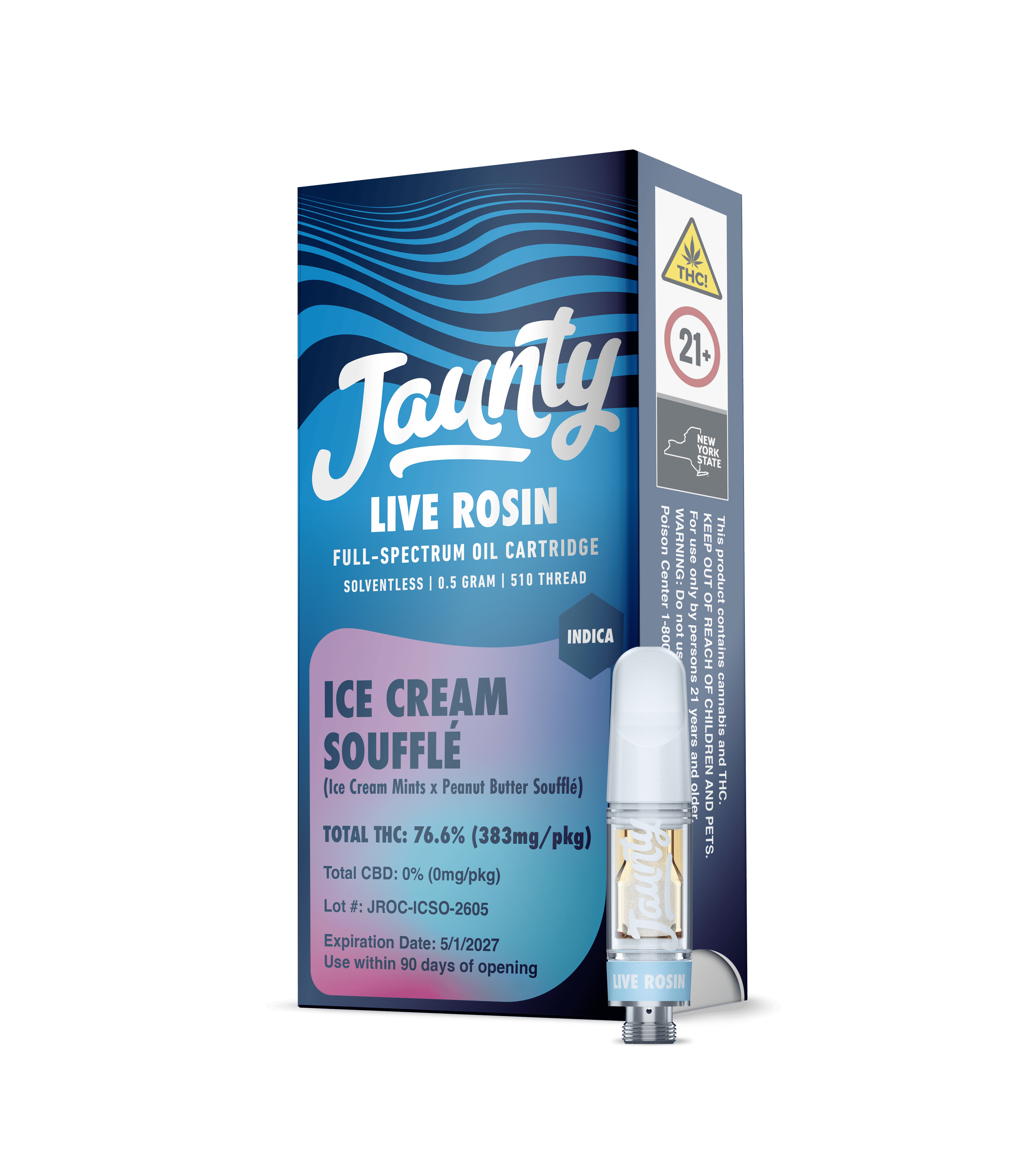 Ice Cream Soufflé | Cartridge | Live Rosin | Indica | 0.5g by Jaunty