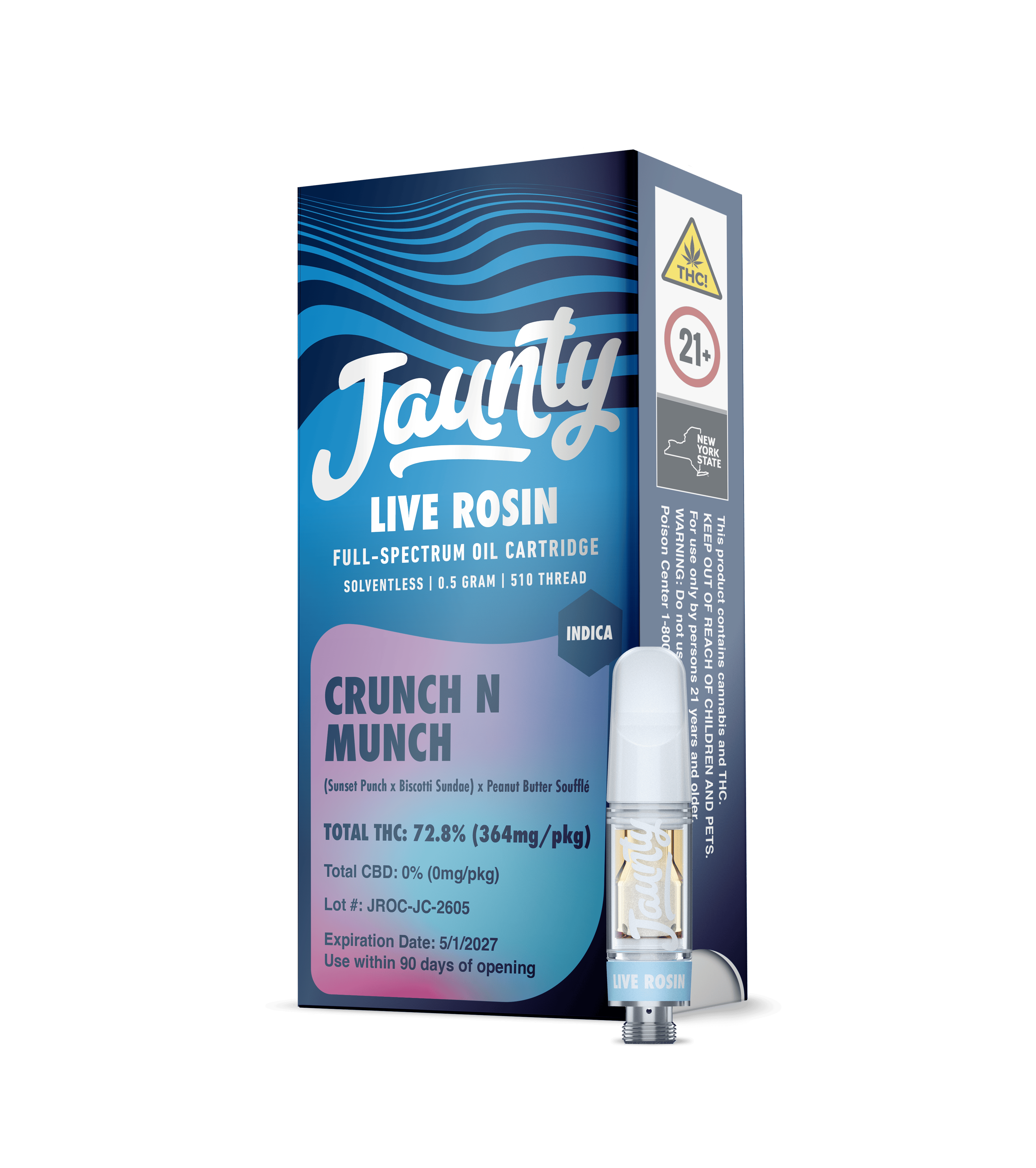 Crunch N Munch | Cartridge | Live Rosin | Indica | 0.5g by Jaunty
