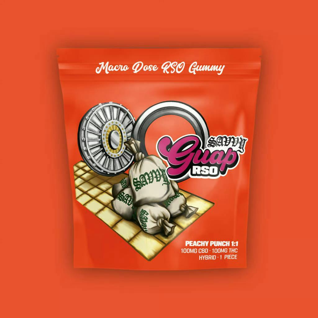 Savvy Guap | Peachy Punch | RSO | Gummies | 100mg | 1pk