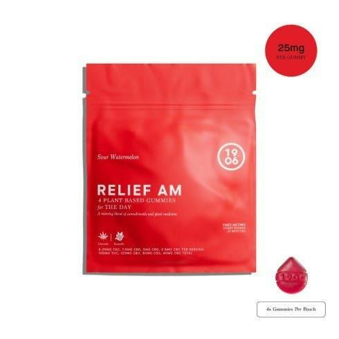 1906 New Highs | Sour Watermelon Relief AM Gummies | 100mg | 4ct | 25mg/ea by 1906 New Highs