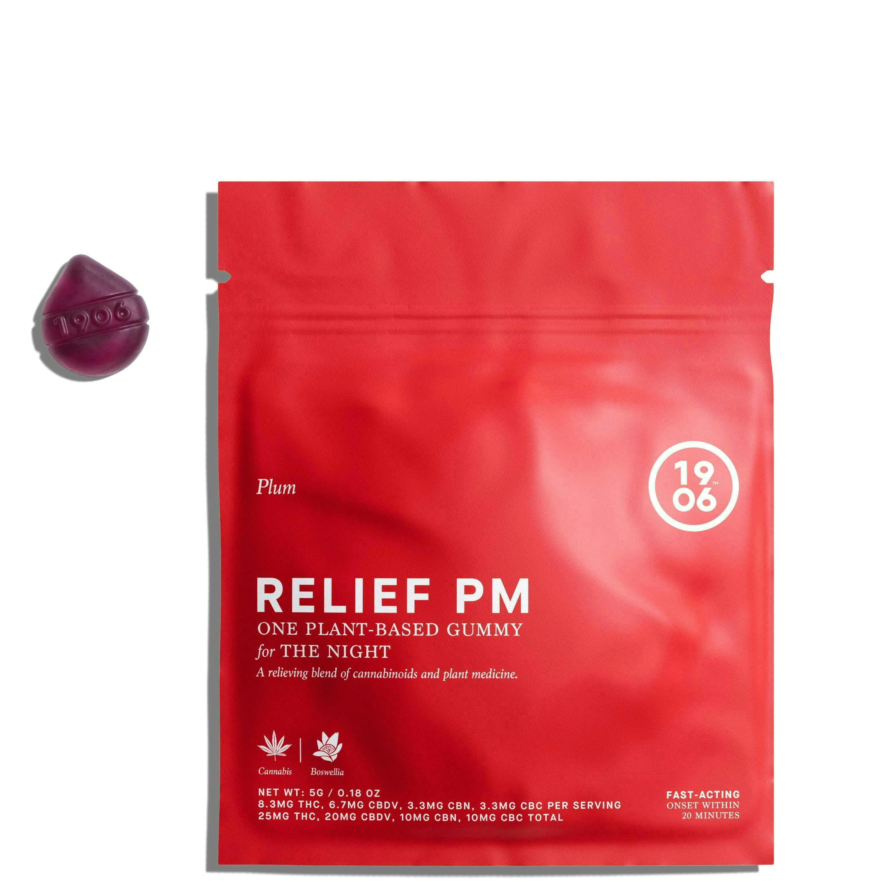 1906 New Highs | Plum Pain Relief PM Gummies | Single | 25mg