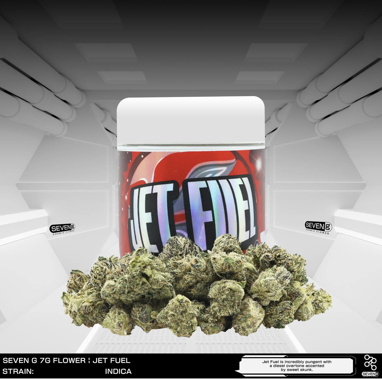 Jet Fuel Indica 7 gram jar by Seven G