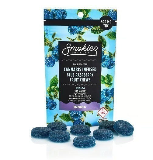Blue Raspberry Gummies | 300mg | 6ct | 50mg/ea by Smokiez Edibles