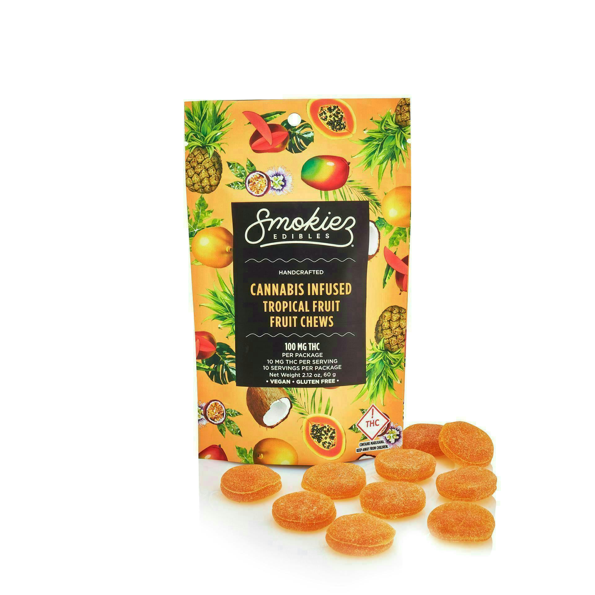 Tropical Fruit Gummies | 100mg | 10ct | 10mg/ea by Smokiez Edibles