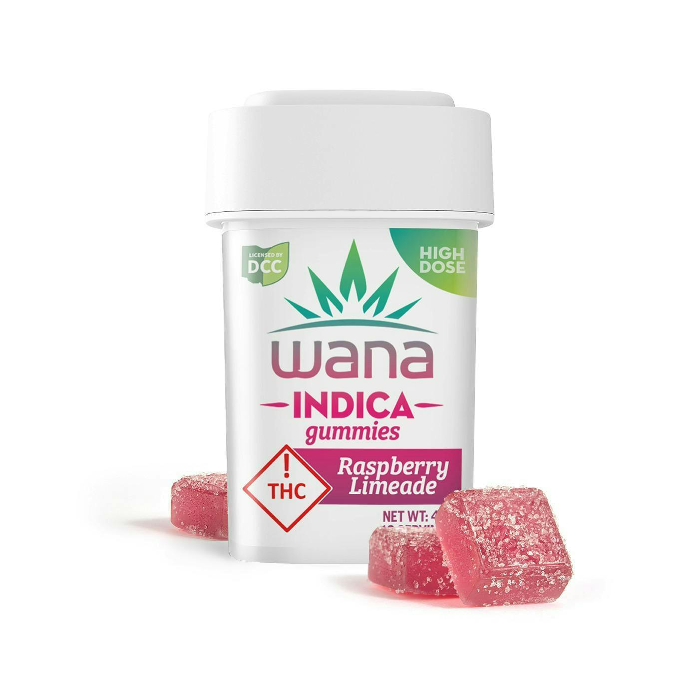 Wana | Sour Raspberry Limeade | Gummies | 10pk | 30mg/ea by Wana Edibles