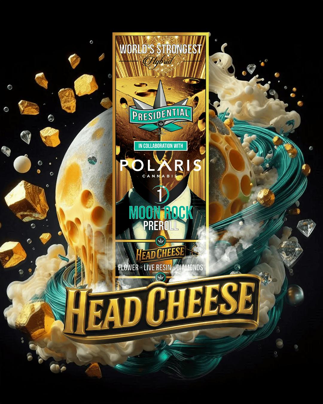 Presidential | Head Cheese Moon Rock | Infused Joint | 1g by Presidential