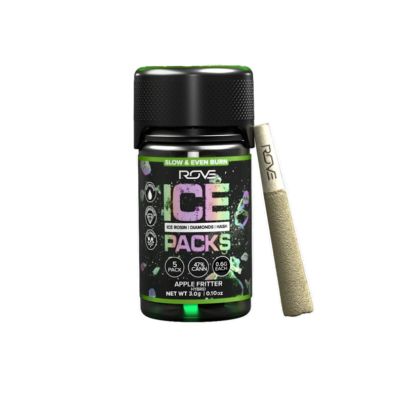 Rove Apple Fritter · Infused Ice Packs (Rosin, Hash, and Diamonds) · 5x 0.6g, Infused Pre-Rolls
