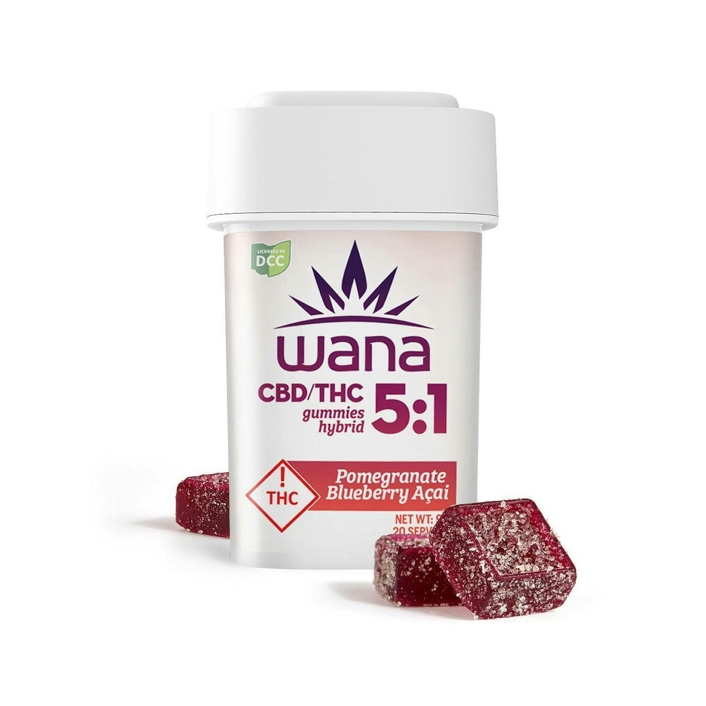 Wana | Pomegranate Blueberry Acai | Sour Gummies | 20pk by Wana Edibles
