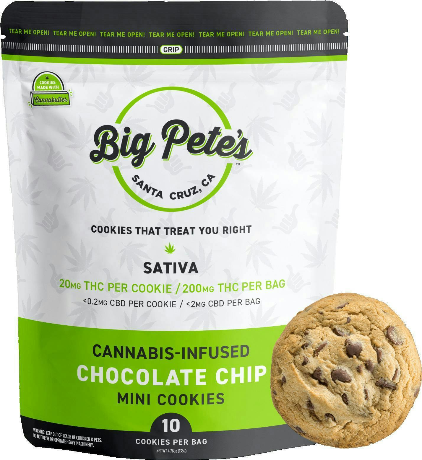 Big Pete's Treats | Chocolate Chip Cookies | 200mg | 10ct | 20mg/ea by Big Pete's Treats