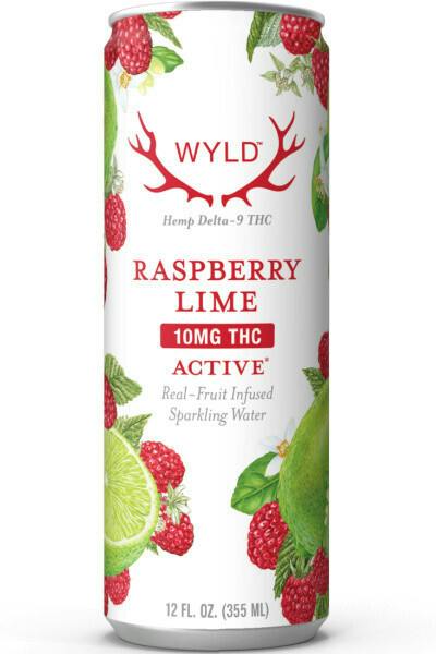 Raspberry Lime Sparkling Water | Carbonated | 10mg | 12fl oz by Wyld