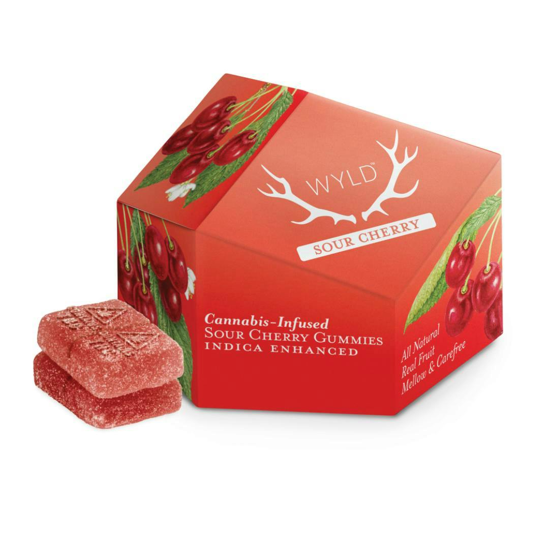 Sour Cherry Indica Enhanced Gummies | Gummies | 20pk | 5mg/ea by Wyld