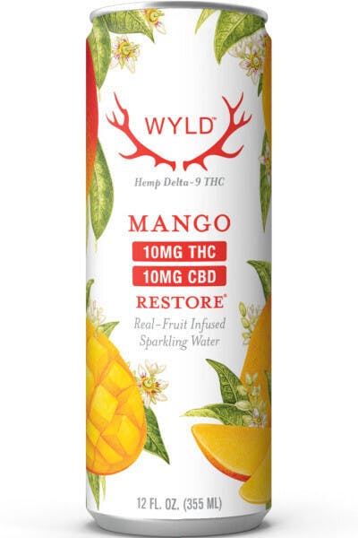 WYLD | Mango Sparkling Water | Carbonated | 10mg | 12fl oz