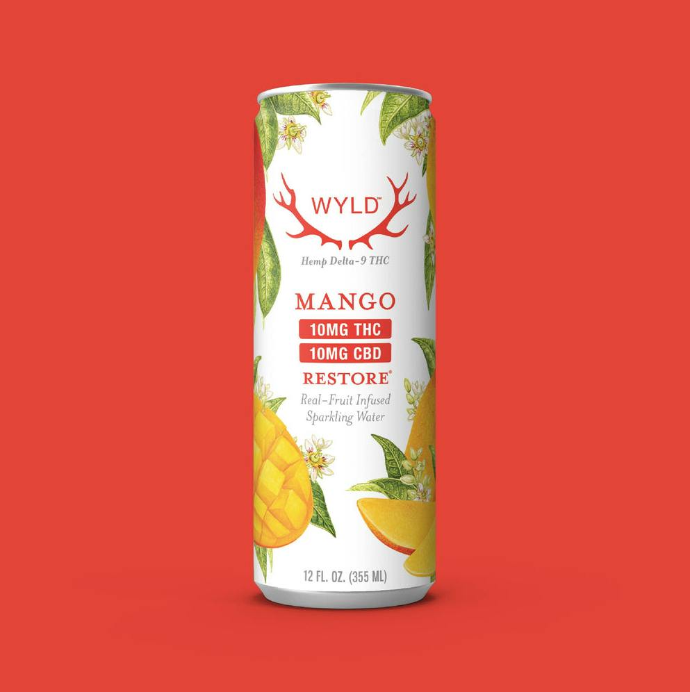 Mango 1:1 THC:CBD Delta-9 Sparkling Water | Carbonated | 10mg | 12 fl oz