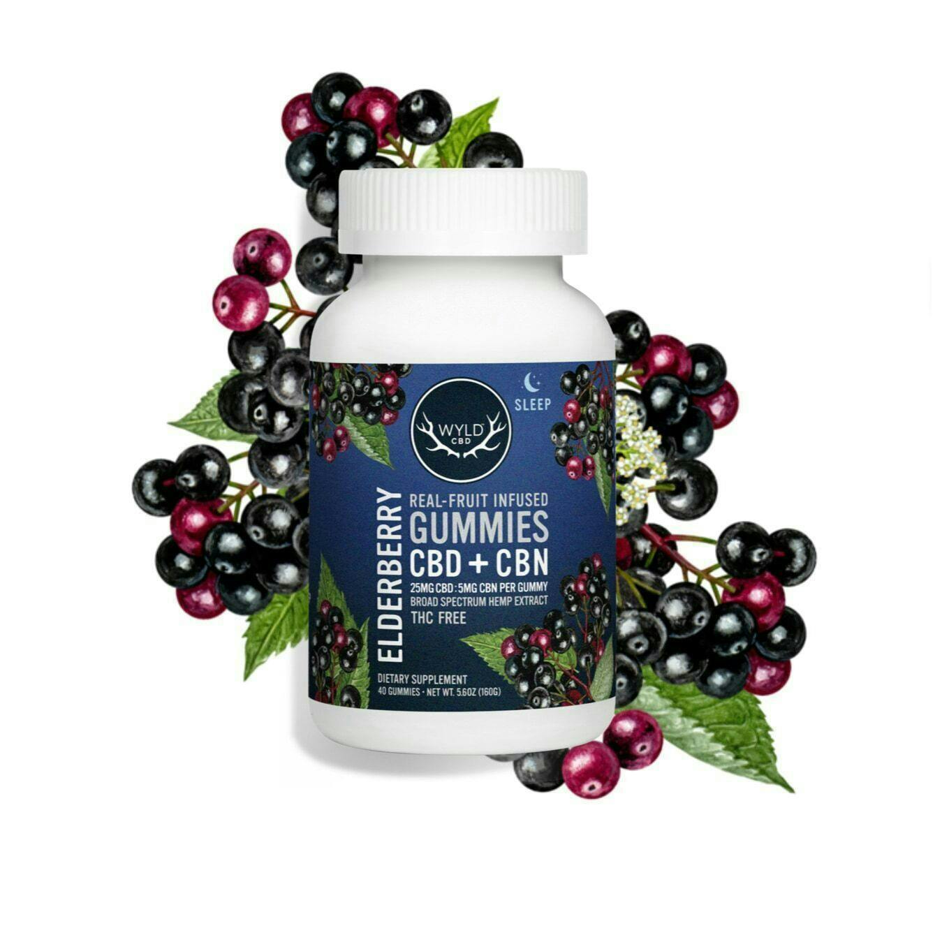 Wyld: Wyld CBD Elderberry 5:1 CBD:CBN Gummies 1000mg - Gummies - 40pk - 0mg/ea