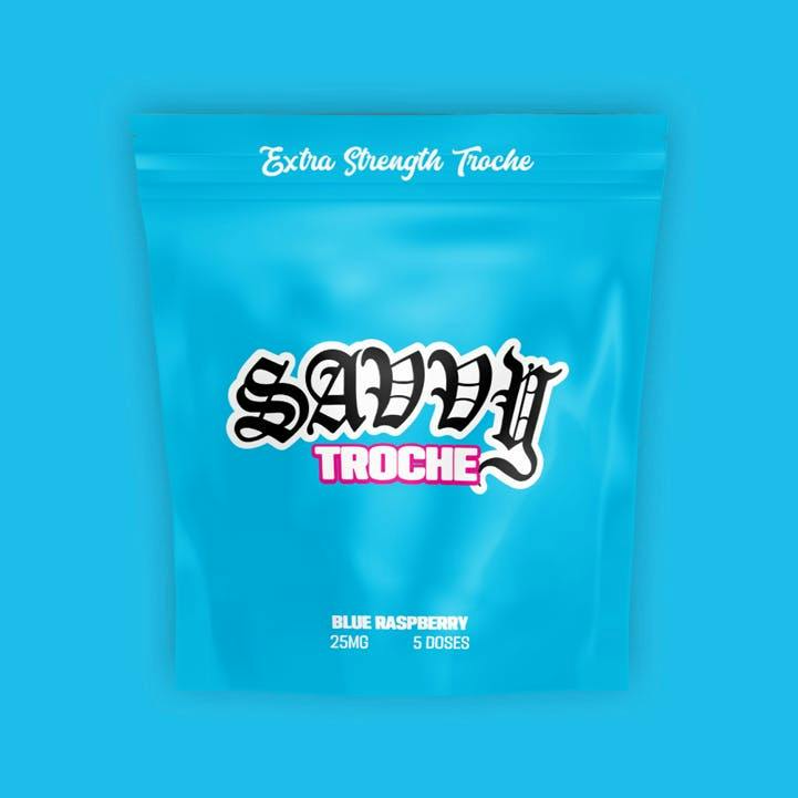 Savvy Troche | Blue Raspberry | RSO | Mints | 25mg | 5pk | 5mg/ea