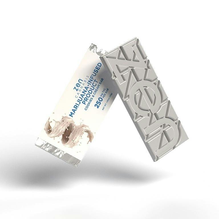 Zen Cannabis | Cookies & Cream Bar | 250mg | 10ct | 25mg/ea