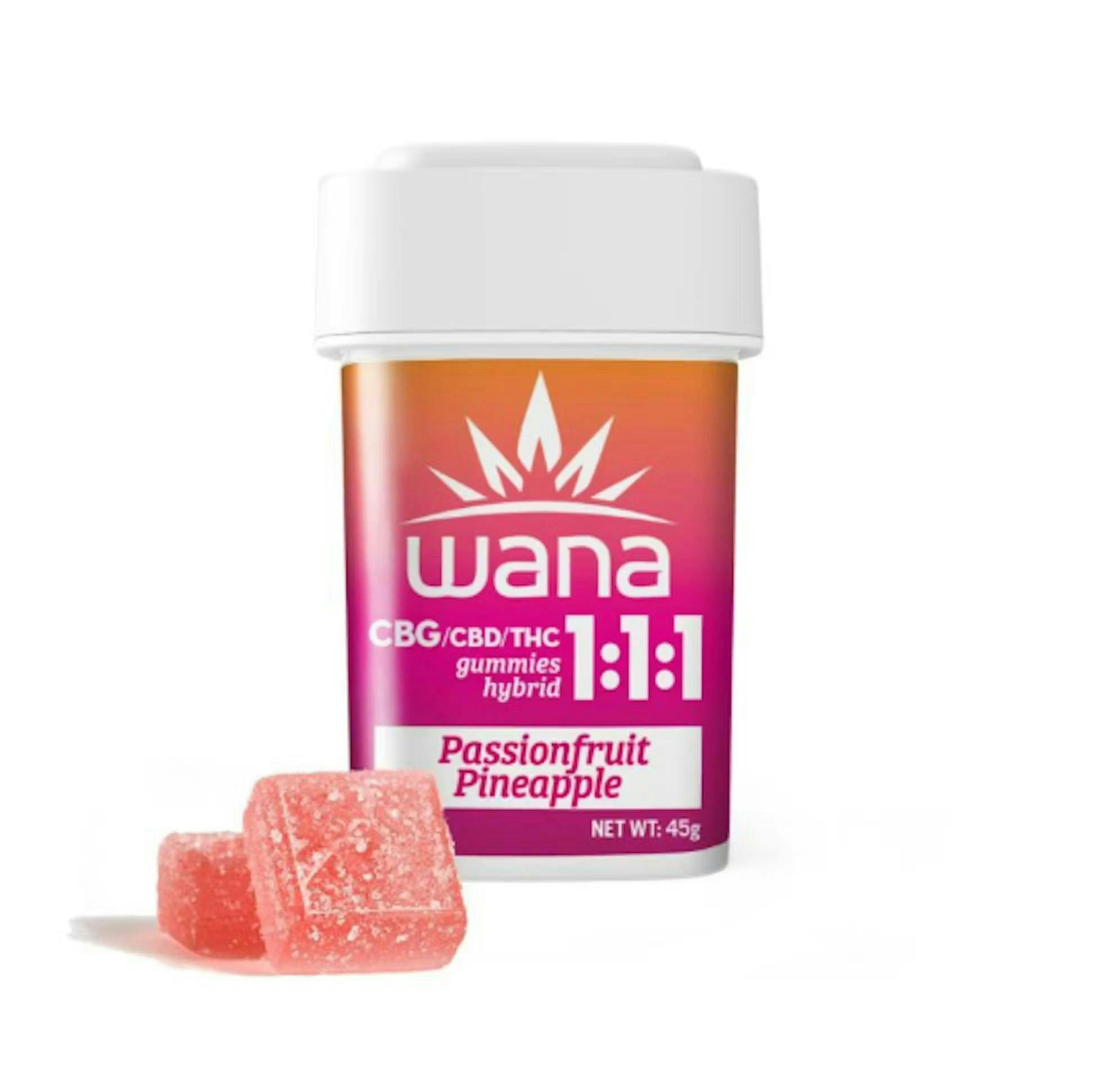 Wana | MED Passionfruit Pineapple | Gummies | 1000mg THC:CBG:CBD 1:1:1 by Wana Edibles