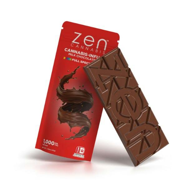 Zen Cannabis | Milk Chocolate Bar | 1000mg | 10ct | 100mg/ea